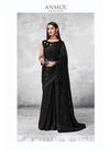 Black Colour Designer Blomming Georgette Party Wear Heavy Worked Saree 2105